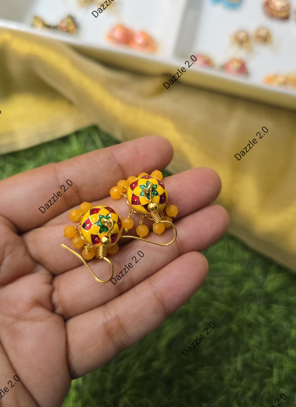Meenakari Jhumkas (Small)