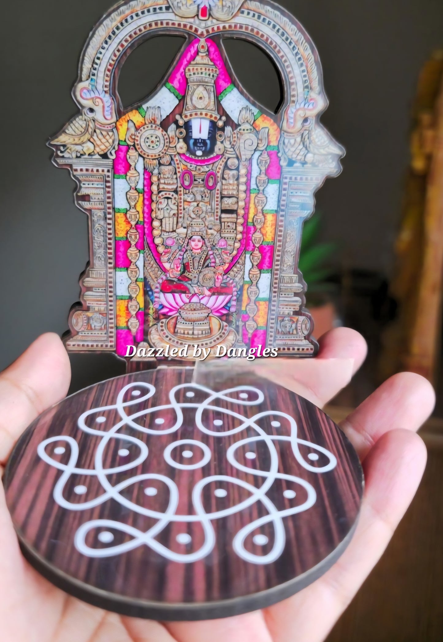 Diya Stand Balaji design Tirupati Balaji Diya Stand Lord Venkateswara Wooden Lamp Holder Pooja Room Diya Stand Sri Yantra Base Pooja Decor Hindu Festival Gift
