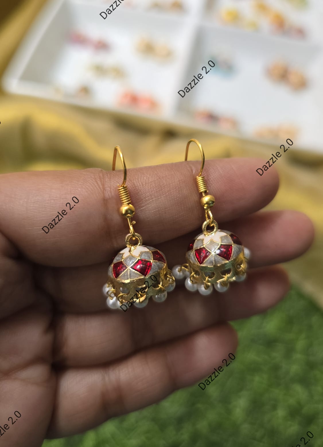 Meenakari Jhumkas (Small)
