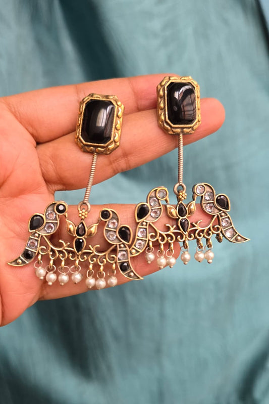 German Silver Earrings (Bird)