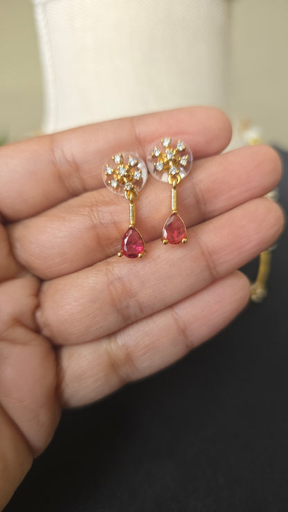 Multi Stone Necklace earrings set AD jewellery set Matte finish necklace