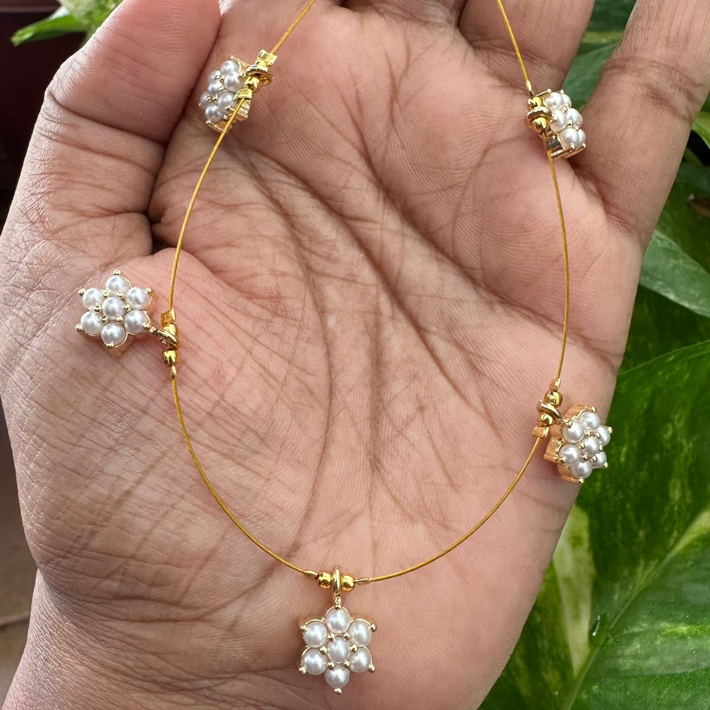 Invisible chain with ad cz stones Star pattern minimalist collection fashion jewelry