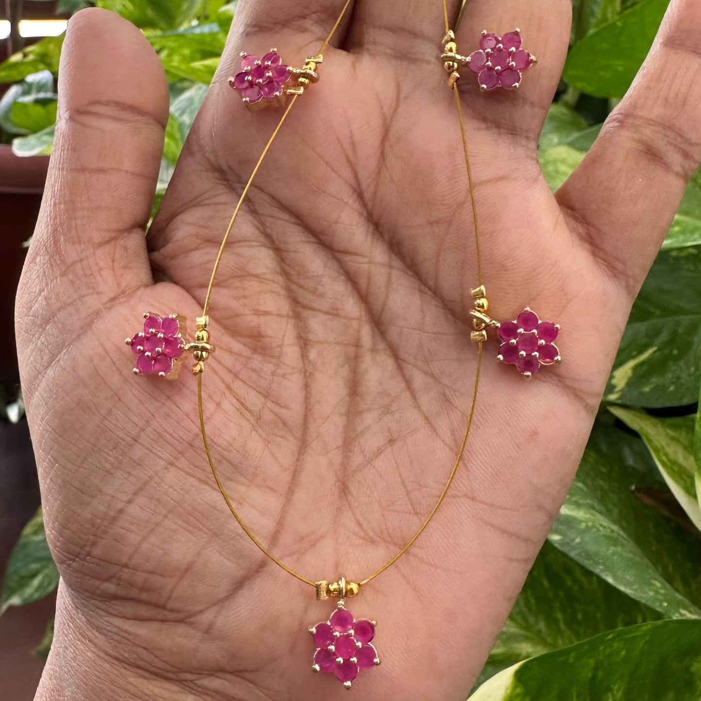 Invisible chain with ad cz stones Star pattern minimalist collection fashion jewelry