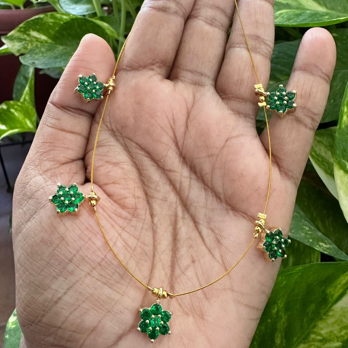 Invisible chain with ad cz stones Star pattern minimalist collection fashion jewelry