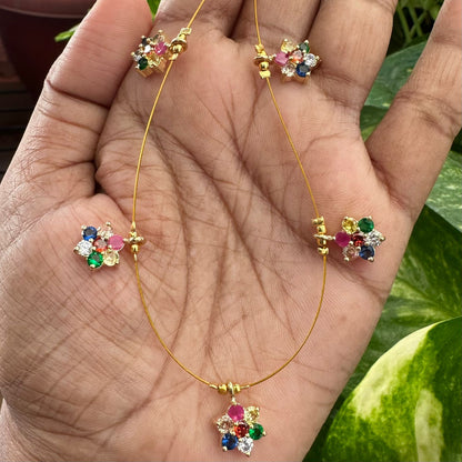 Invisible chain with ad cz stones Star pattern minimalist collection fashion jewelry