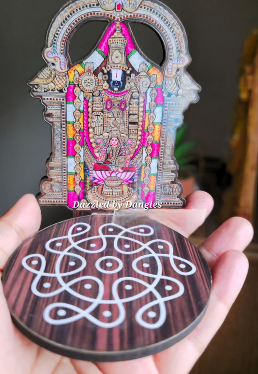 Diya Stand Balaji design Tirupati Balaji Diya Stand Lord Venkateswara Wooden Lamp Holder  Pooja Room Diya Stand Sri Yantra Base Pooja Decor  Hindu Festival Gift